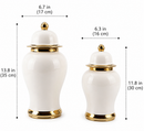 Luxury White Ceramic Ginger Jar – Small