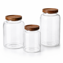 Glass Storage Jars with Wooden Lids – 1.2 L & 2 L