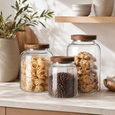 Glass Storage Jars with Wooden Lids – 1.2 L & 2 L
