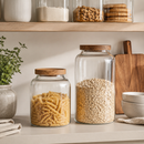 Glass Storage Jars with Wooden Lids – 1.2 L & 2 L