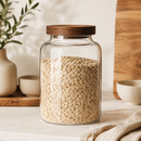 Glass Storage Jars with Wooden Lids – 1.2 L & 2 L