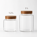 Glass Storage Jars with Screw-On Wooden Lids – 1.2 L & 2 L