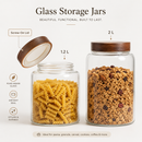 Glass Storage Jars with Screw-On Wooden Lids – 1.2 L & 2 L