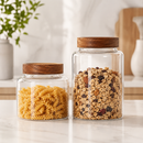 Glass Storage Jars with Screw-On Wooden Lids – 1.2 L & 2 L