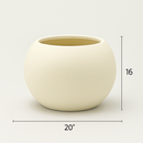Round White Pot with Matte Finish Plastic