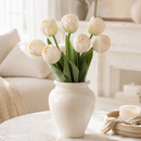 Real Touch Artificial Tulip Bouquet – 7-Stem Faux Double Tulips for Vase