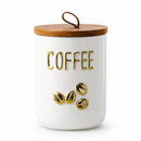 Ceramic Storage Canister with Wooden Lid – Coffee, Tea or Sugar