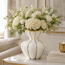 Elegant White & Gold Decorative Vase