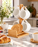 Bamboo Mug Tree & Saucer Organizer