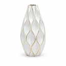 Tall White & Gold Decorative Ceramic Vase