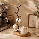 Decorative Branch Mug Tree Stand with Wooden Base – Countertop Cup Holder Organizer