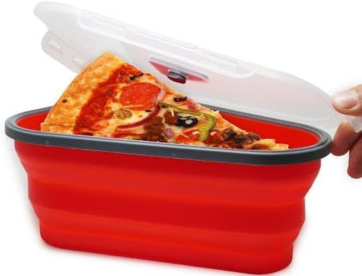 Reusable Pizza Storage Container with 5 Microwavable Serving Trays