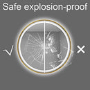 Smart round mirror with led lighting and time