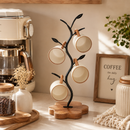 Decorative Branch Mug Tree Stand with Wooden Base – Countertop Cup Holder Organizer