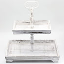 SQUARE WOODEN TIERED TRAY