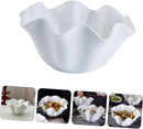 WITHE CERAMIC IRREGULAR SALAD BOWL