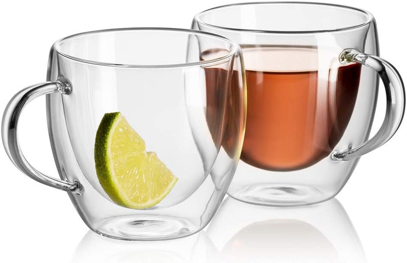 Glass Cup Tea 80 ml, double layer glass mug, taza de doble fondo, individual