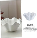 WITHE CERAMIC IRREGULAR SALAD BOWL