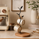 Decorative Branch Mug Tree Stand with Wooden Base – Countertop Cup Holder Organizer