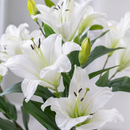 **White Artificial Lily Stem with Multiple Blooms – 29.9″ Faux Flower Spray for Vase, Wedding & Home Décor