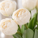 Real Touch Artificial Tulip Bouquet – 7-Stem Faux Double Tulips for Vase