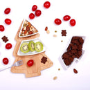 Christmas Ceramic Snack Plate with Bamboo Tray