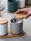 Grained seasoning jar (two)