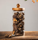 WOODEN AND GLASS CONTAINER WITH LIDS