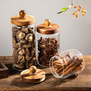 WOODEN AND GLASS CONTAINER WITH LIDS