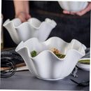 WITHE CERAMIC IRREGULAR SALAD BOWL