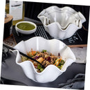 WITHE CERAMIC IRREGULAR SALAD BOWL
