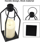 Black Metal and Brown Wood Lantern