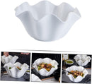 WITHE CERAMIC IRREGULAR SALAD BOWL