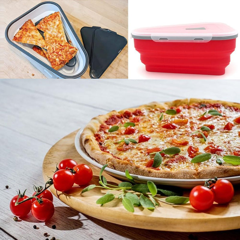 Reusable Pizza Storage Container with 5 Microwavable Serving Trays