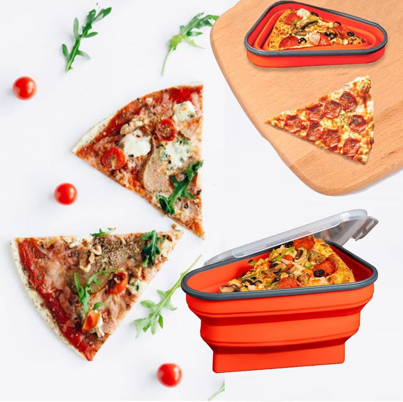 Reusable Pizza Storage Container with 5 Microwavable Serving Trays