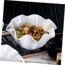 WITHE CERAMIC IRREGULAR SALAD BOWL