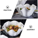 WITHE CERAMIC IRREGULAR SALAD BOWL