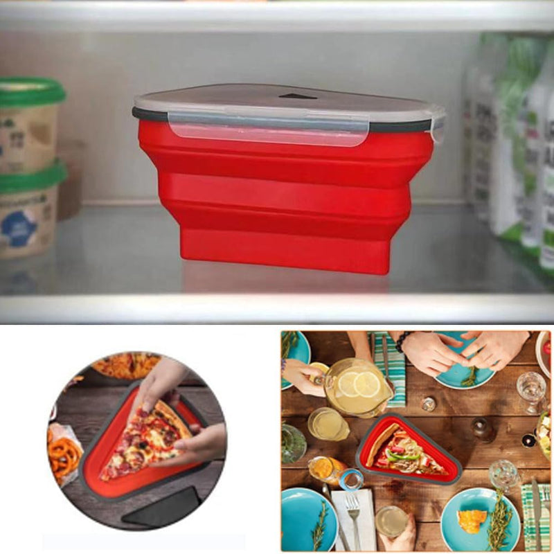 Reusable Pizza Storage Container with 5 Microwavable Serving Trays