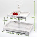 SQUARE WOODEN TIERED TRAY