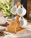 Bamboo Mug Tree & Saucer Organizer
