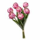 Real Touch Artificial Tulip Bouquet – 7-Stem Faux Double Tulips for Vase