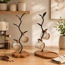 Decorative Branch Mug Tree Stand with Wooden Base – Countertop Cup Holder Organizer