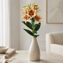 **White Artificial Lily Stem with Multiple Blooms – 29.9″ Faux Flower Spray for Vase, Wedding & Home Décor