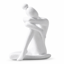 Contemplative Thinker Sculpture – White