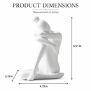Contemplative Thinker Sculpture – White