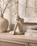 Contemplative Thinker Sculpture – White