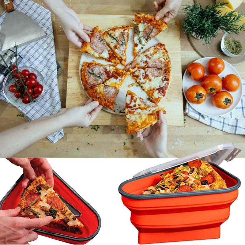 Reusable Pizza Storage Container with 5 Microwavable Serving Trays