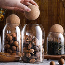 Storage Glass Jar Set Food Storage Tank With Wooden Lid 500 ML,800ML,1200ML