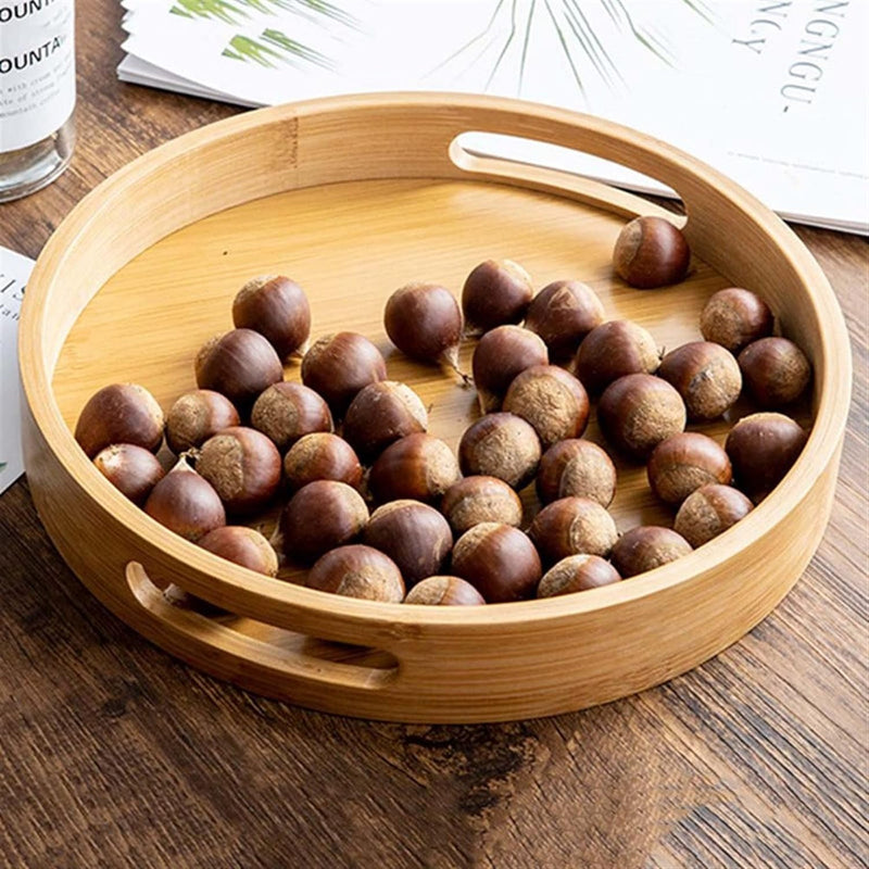 WOODEN ROUND TRAY