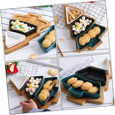 Christmas Ceramic Snack Plate with Bamboo Tray